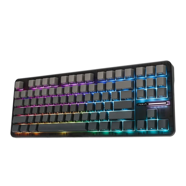 AULA F87 Black Mechanical Keyboard Space Crystal Switch