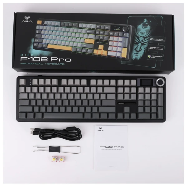 AULA F108 Pro Gradient Gray Zephyr Switch Wireless Keyboard thumbnail 5