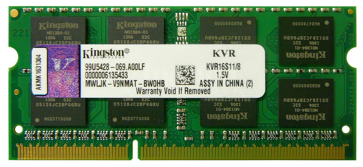 RAM Kingston 8GB DDR3L 1600MHz SO-DIMM KVR16S11/8 thumbnail 2