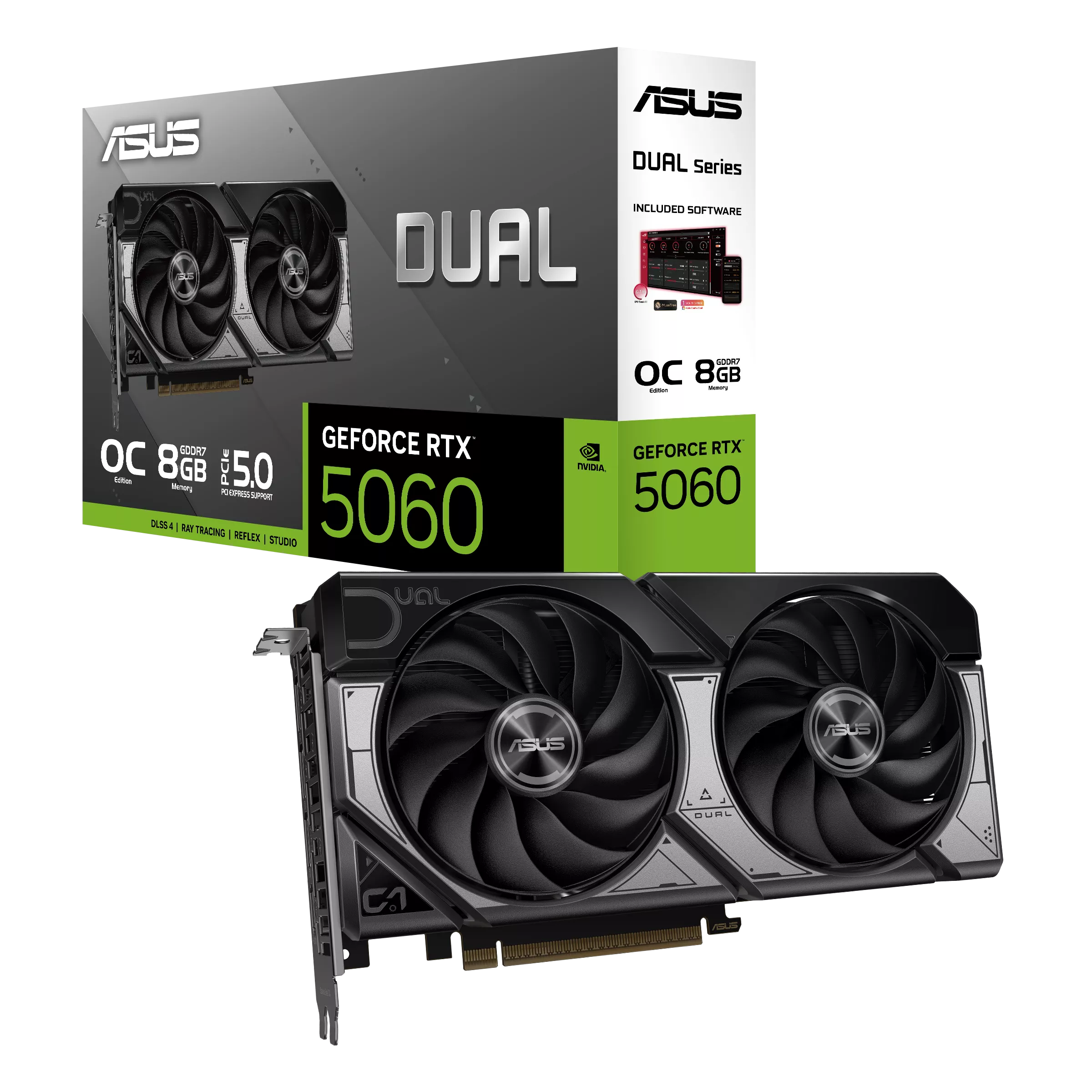 ASUS Dual GeForce RTX 5060 8GB GDDR7 OC Edition 90YV0N12-M0NA00 - Image 1