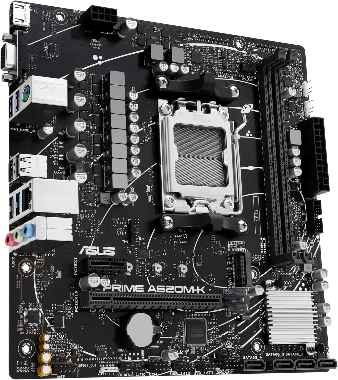 ASUS PRIME A620M-K DDR5 Micro-ATX Motherboard thumbnail 2