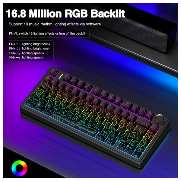AULA F75 Black Contour Mechanical Keyboard thumbnail 9