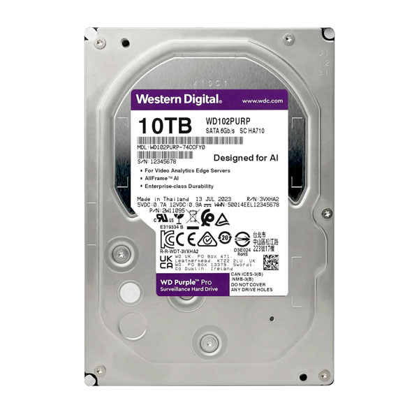 Western Digital WD Purple Pro 10TB Surveillance thumbnail 3