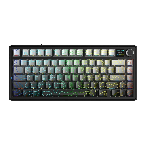 AULA F75MAX Gradient Grey Contour Lines Mechanical Keyboard