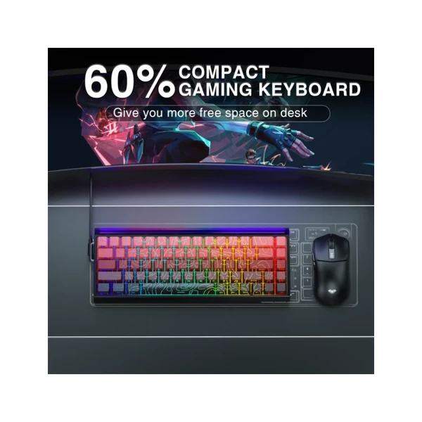Aula Hero68 He Gradient Black & Red Wired Magnetic Keyboard thumbnail 3