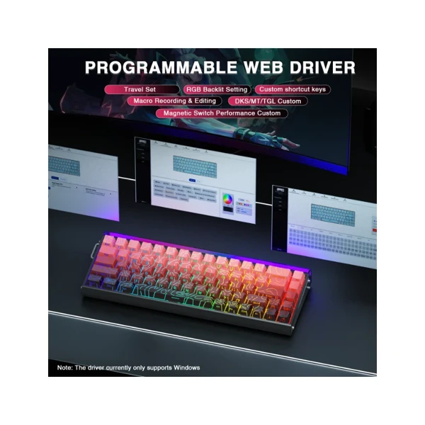 Aula Hero68 He Gradient Black & Red Wired Magnetic Keyboard thumbnail 4