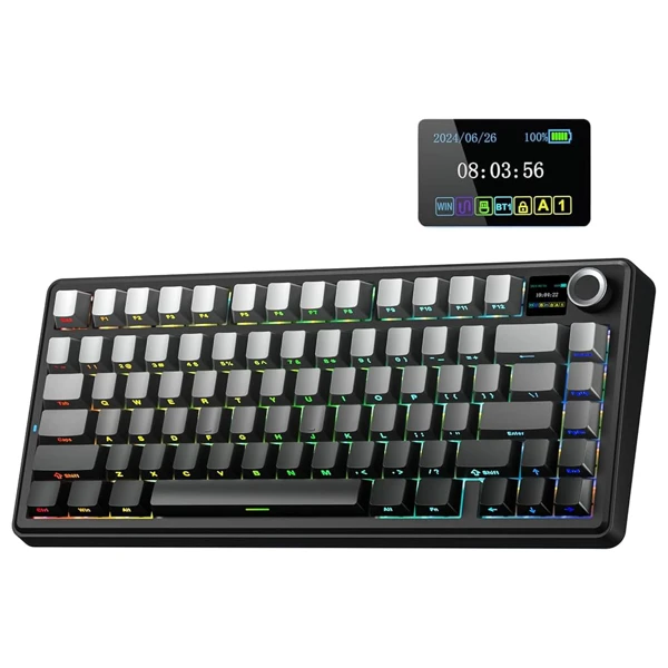 AULA F75MAX Gradient Grey Contour Lines Mechanical Keyboard thumbnail 4