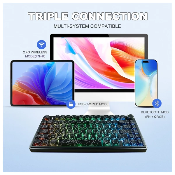 AULA F75 Black Contour Mechanical Keyboard thumbnail 3